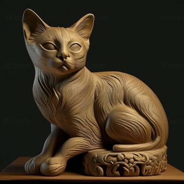 3D модель Меконгський бобтейл кіт (STL)